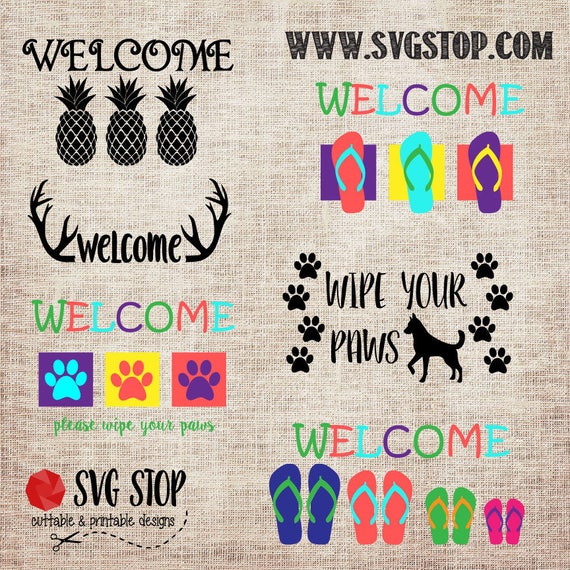 Download On Sale!! Welcome Mat Bundle in Svg, Dxf, Jpg, Png, Eps ...