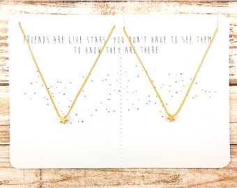 Tiny Star Necklace Set | Friendship Jewelry | Minimalist Necklace | Delicate Star | Dainty Necklace | Jewelry Gift | Best Friend Gift | JUNA