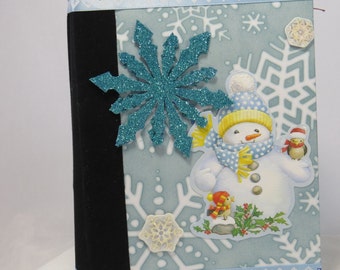 Christmas Mini album, winter mini album, envelope mini album, mini brag book, Christmas keepsake album, handmade mini album, snowflake album