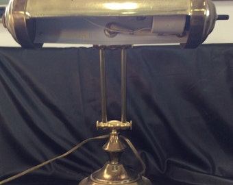 Brass bankers lamp, Brass lamp, Adjustable lamp, Vintage lamp, Desk lamp, Piano lamp