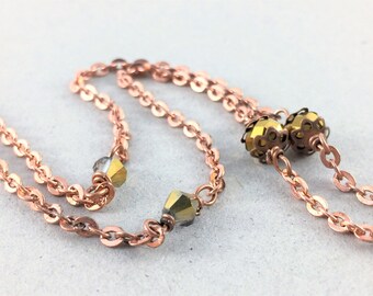 Gold Glasses Chain, Copper Eyeglasses Chain, Eyeglass Holders Necklaces, Reading Glasses Holder, Eye Glass Chain, Gold Eyeglass Necklace