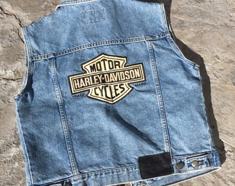 vest denim biker