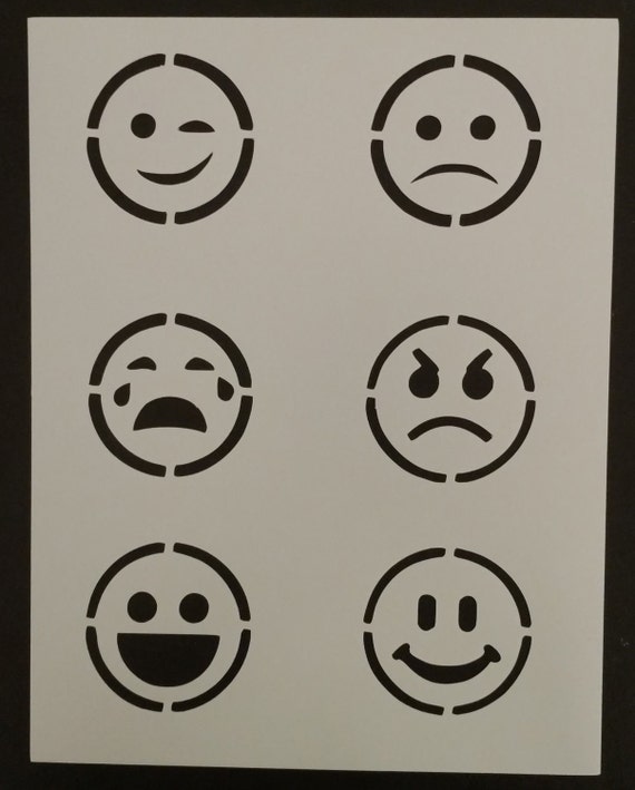 2.5 Emoticons Emoji Smiley Face Emoticon Custom Stencil