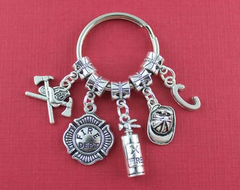 Personalized Firefighter Keychains//Gift For A Firefighter//Firefighter Key Ring//Fireman Key Chain//Gifts For Him//Handmade on L.I. N.Y