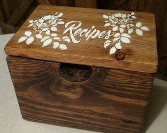 Rustic Pallet Wood Recipe Box, holds 5x7 recipe cards.