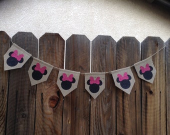 Minnie Mouse Burlap Banner