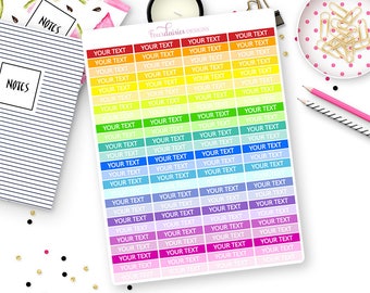 Custom Text/Color Header Stickers for Erin Condren Life Planner, Plum Paper or Mambi Happy Planners