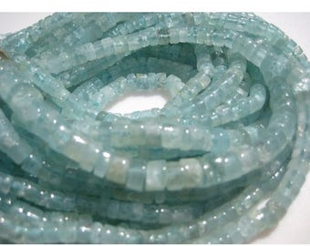 ON SALE 50% Aquamarine Rondelle Beads - Aquamarine Plain Tyre Rondelles - 5mm Each - 14 Inch Strand