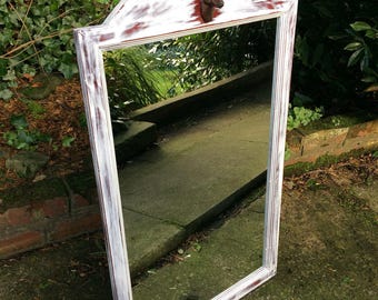 Beautiful distressed mirror shabby Chic mirror with deer head