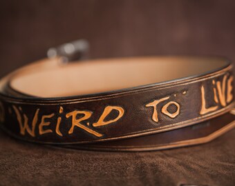 Leather belt Custom hand tooled belt - Fear and Loathing in Las Vegas