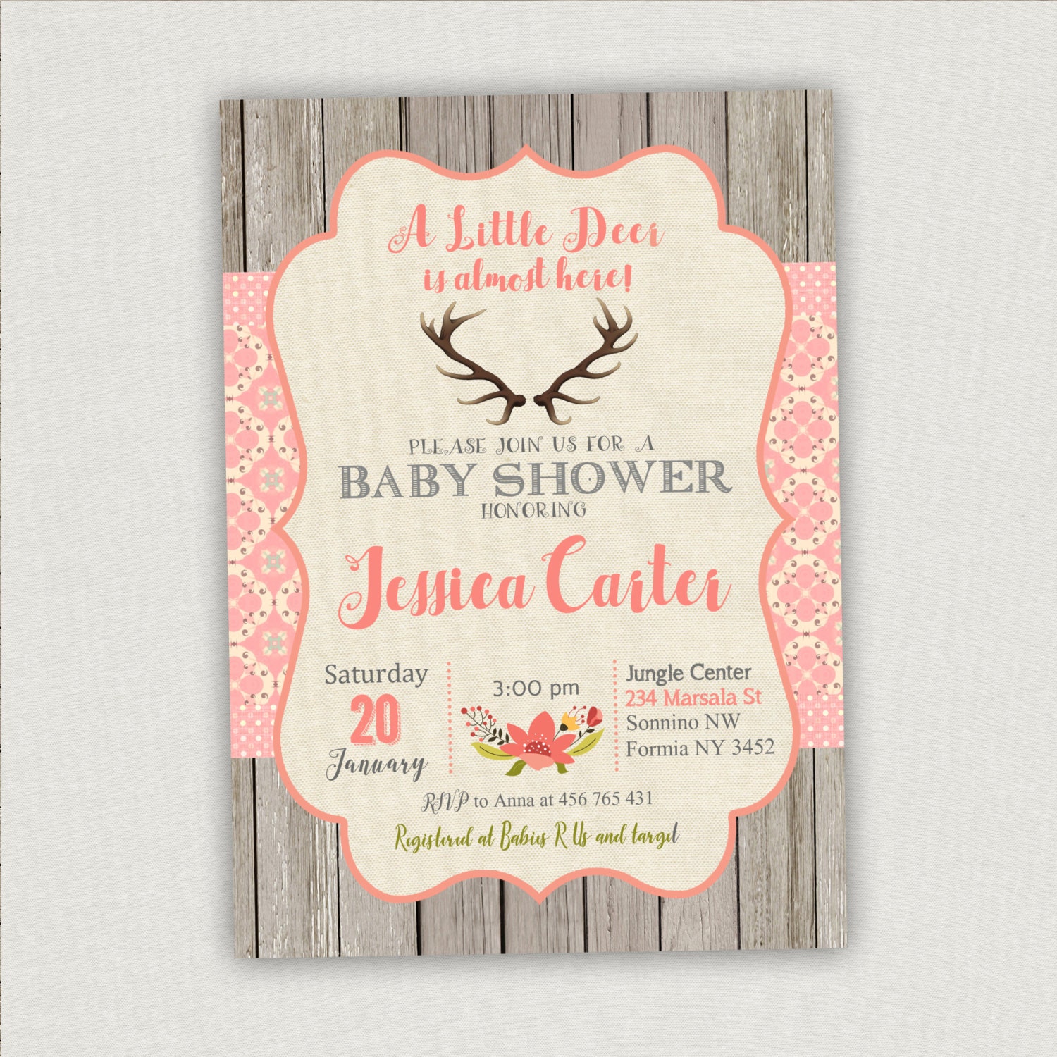 Deer Baby Shower Invitations 6