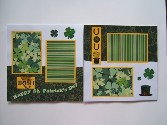 St. Patrick's Day Scrapbook Pages St. by MadeForYouScrapbooks