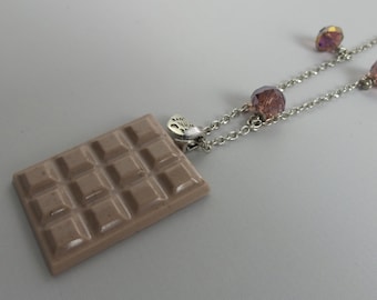Resin necklace chocolate # 3