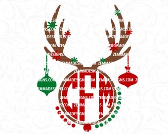 Reindeer monogram svg - Reindeer svg - Christmas monogram svg - svg christmas, Monogram svg files - reindeer svg files - Christmas clipart