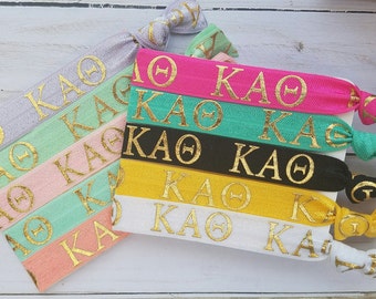 KAPPA ALPHA THETA Letters Hair Ties | Choose Your Own Hair Tie | 1 Hair Tie