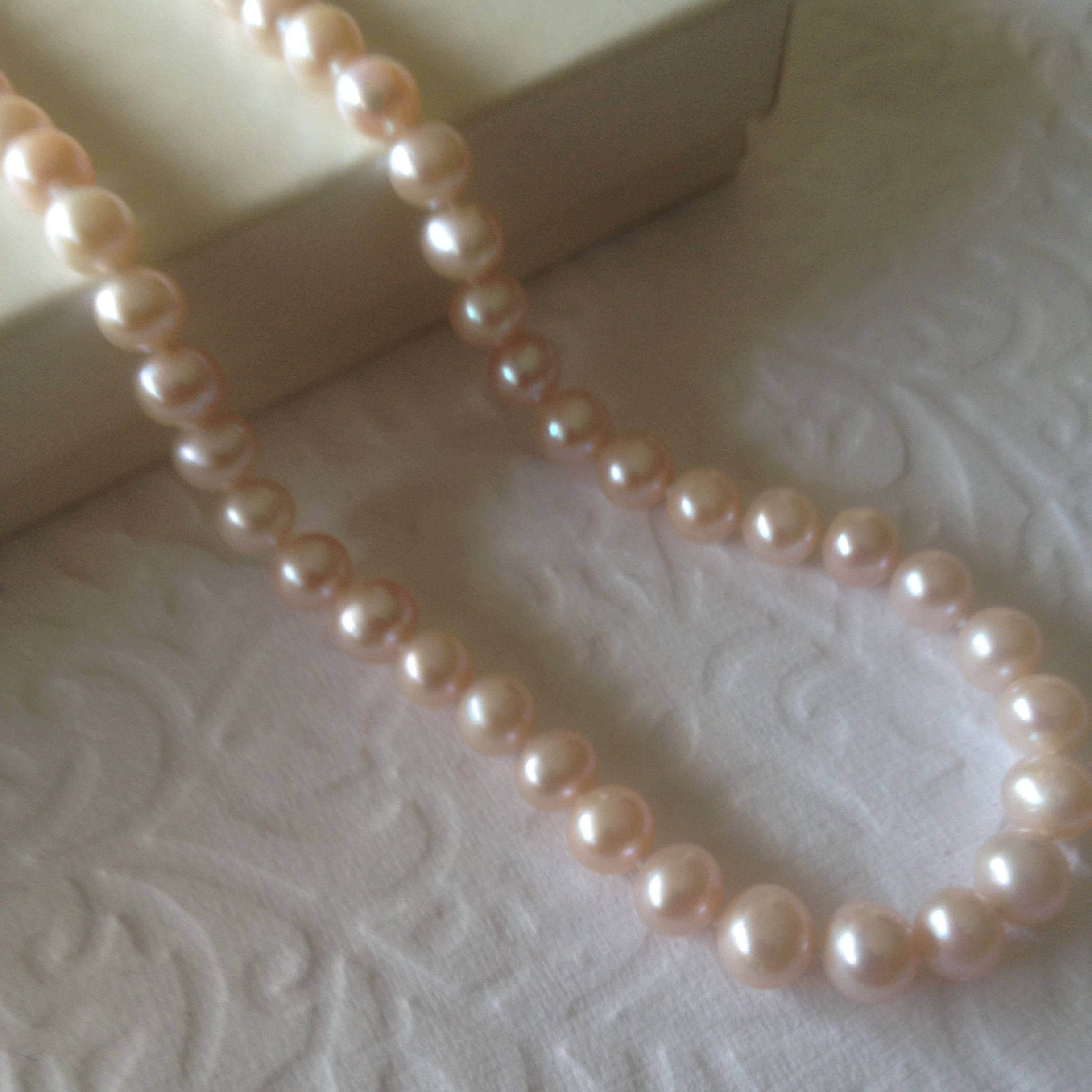 Pink necklace pearl necklace collar chain pink Pearl mom