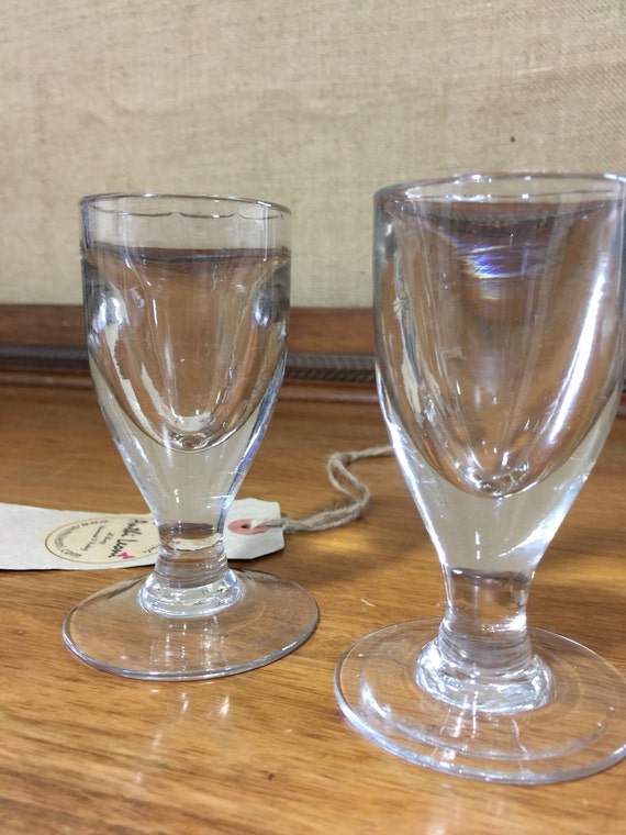 Antique Pair of Georgian Rummer Glasses - Early Rare Glass Goblets - Blown Glass Goblets - Early Antique Glass