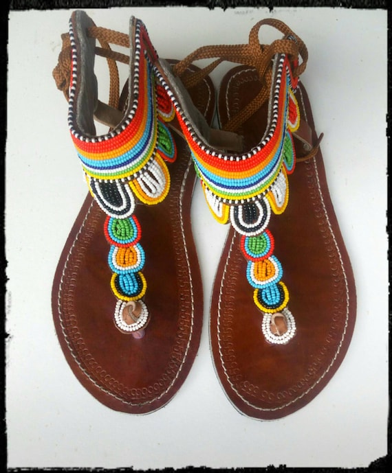 Leather sandals African sandals Maasai sandals Summer