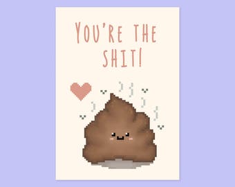 Cute Mini Pixel Art A6 Postcard Prints - Cat, Shiba, Poop, Kuchi Kopi