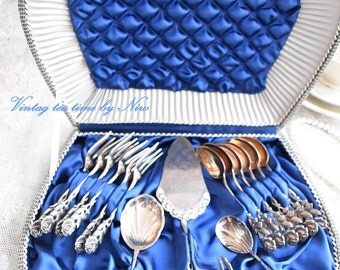 Vintage Silver spoon set Antiko Teaspoons coffee spoons silver platet 16 pieces silverware