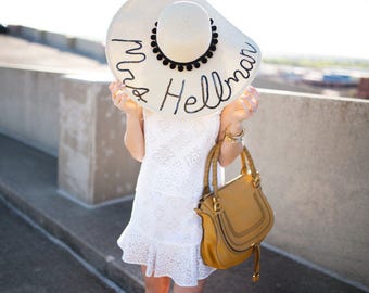 Custom Women's Pom Pom Floppy Sun Hat