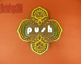 Walt Disney World Florida Polynesian Resort Tiki God Resin Push Door Trashcan Display Sign
