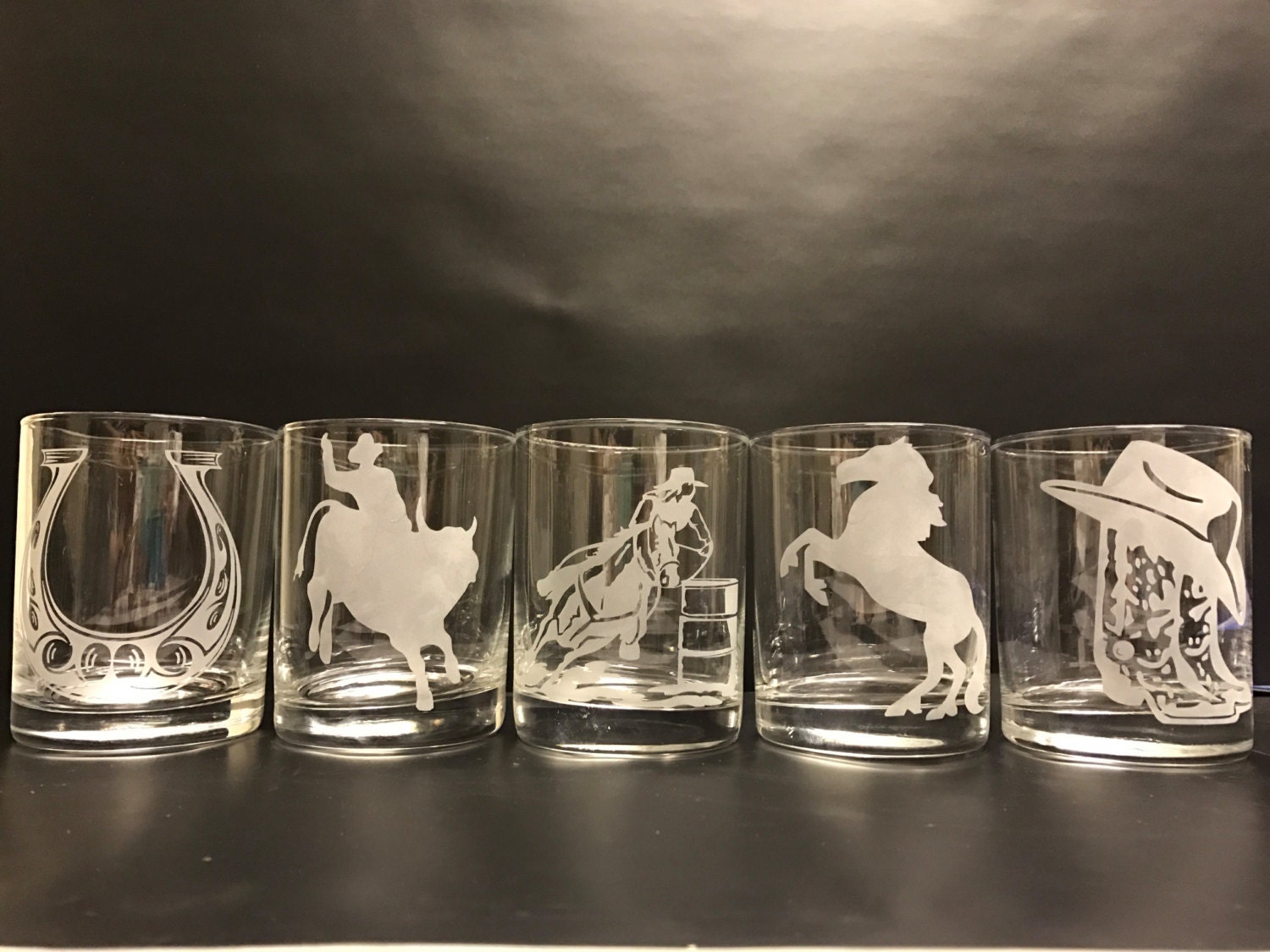 Custom Etched Whiskey Glass Cowgirl whiskey glasses Western