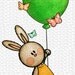 Flying Bunny Digital Stamp By Sasayaki Glitter