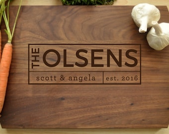Personalized Cutting Board - Engraved Cutting Board, Custom Cutting Board, Wedding Gift, Housewarming Gift, Anniversary Gift, Engagement