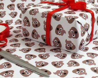 Poop Emoji Crap Wrap Pile Of Poo Gag Luxury Gift Wrap Wrapping Paper Birthday Gift Wrap Present Wrapping Paper Bff Giftwrap Funny