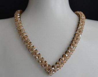 Swarovksi crystal golden shadow crystal necklace "A la hauteur"