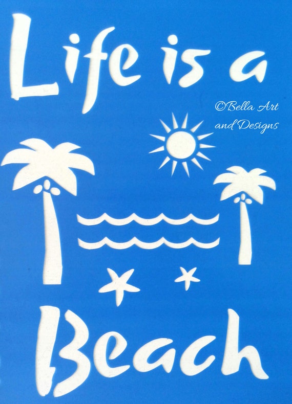 list 1 beach and tropical stencils free gift with every