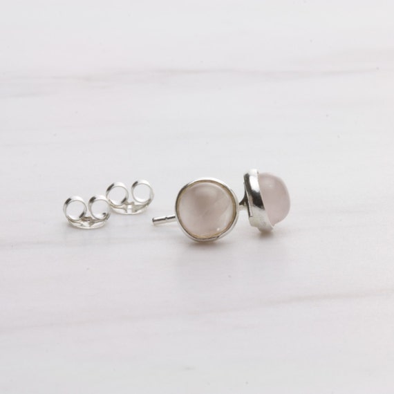 rose quartz studs rose quartz studs