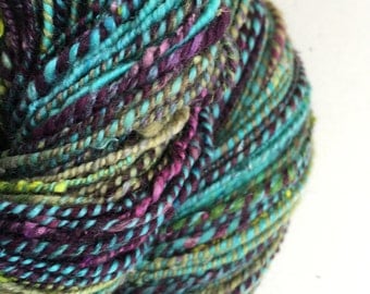 Handspun 2 ply yarn.