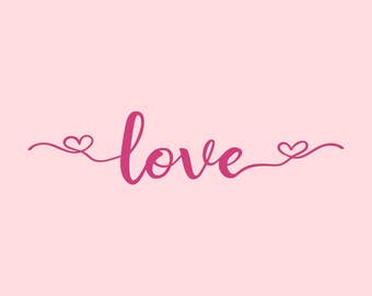LOVE, nursery wall art, baby girl, baby boy, vinyl wall quotes, wall quote decal, family wall decal, vinyl letters, vinyl wall decals, heart