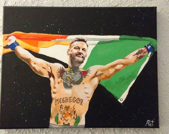 Conor McGregor painting, free shipping , UFC, champion, notorious McGregor, Irish, Valentine's day, portrait, MMA, fighter, ready to ship