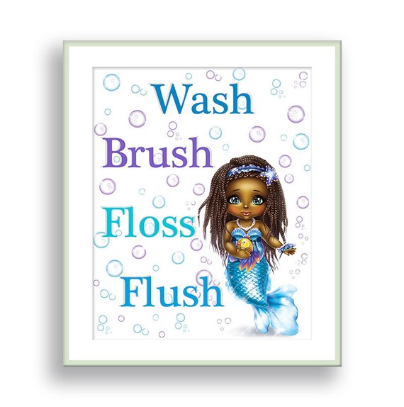 Mermaid Bathroom Decor African American Girl Mermaid Theme