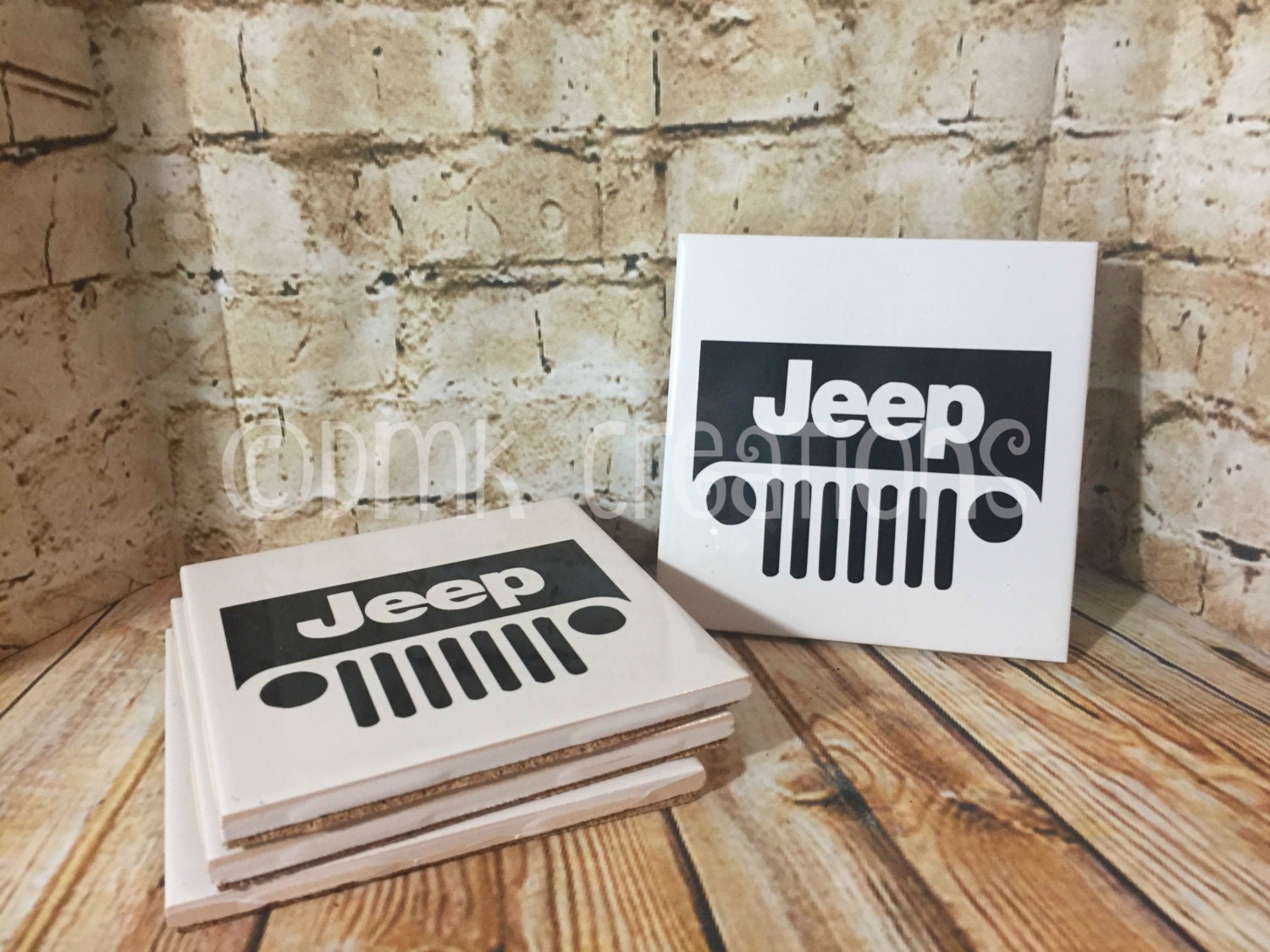Jeep Grill Tile Coaster set jeep drink coasters tile