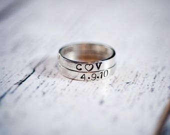 Custom Ring, Personalized ring, Name Ring, Stackable ring, Stacking rings, hand stamped ring, stackable name ring, personalized jewelry