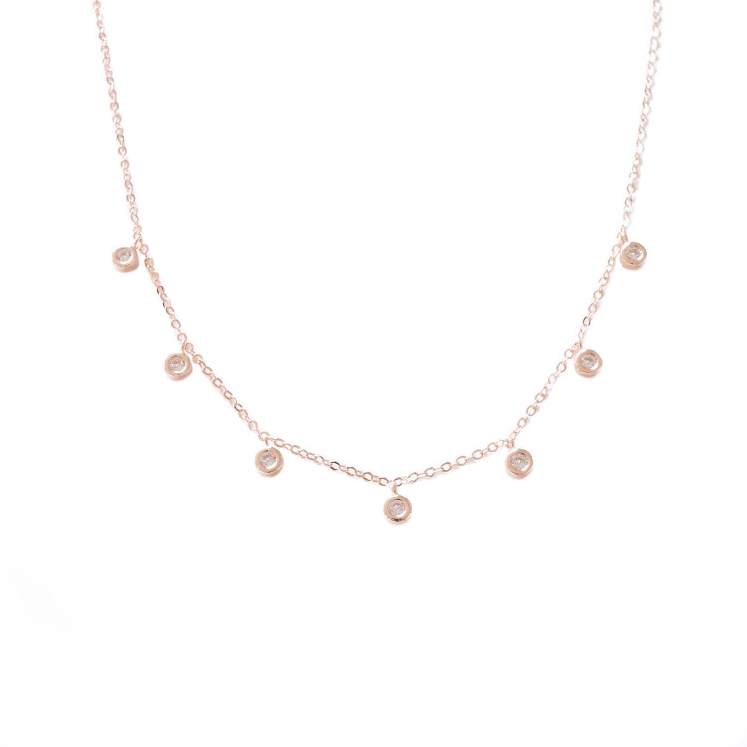 CZ diamond drip necklace