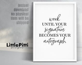 Motivational wall decor, gold foil print, motivational quotes, teen girl wall art, gold wall decor, motivational print, office decor