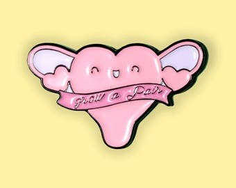 Pink Grow a Pair Soft Enamel Pin