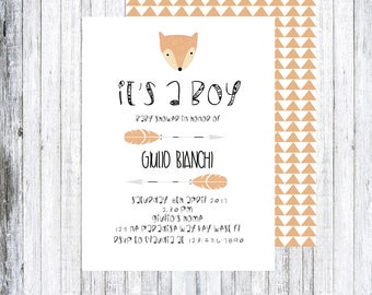 FOX BABY SHOWER invitations, invitations, invitation-printable, printable.