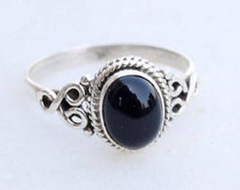 Black Onyx ring,Black Onyx Silver Ring, Silver Black Onyx Ring,925 solid sterling Silver Ring, Sterling Silver Ring, size 3-12(USA Standard)