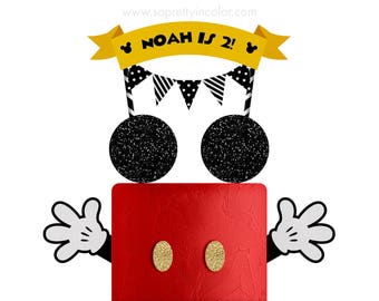 Mickey Mouse Cake topper, Mickey Party, Birthday Cake topper, Mickey cake topper,Mickey Mouse Clubhouse, Disney Cake Topper, Disney Birthday