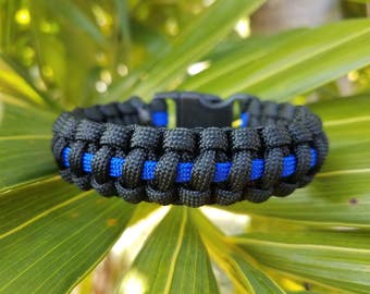 Thin Blue Line Paracord Bracelet, Police Officer Paracord Bracelet, Thin Blue Line Bracelet, Thin Blue Line Paracord, Law Enforcement