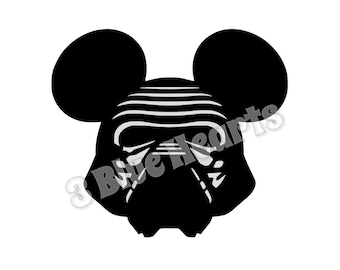 Kylo Ren Mickey Head, Kylo Ren SVG dxf pdf Studio, Star Wars Mickey Head, Star Wars SVG dxf pdf Studio, Disney SVG dxf pdf Studio