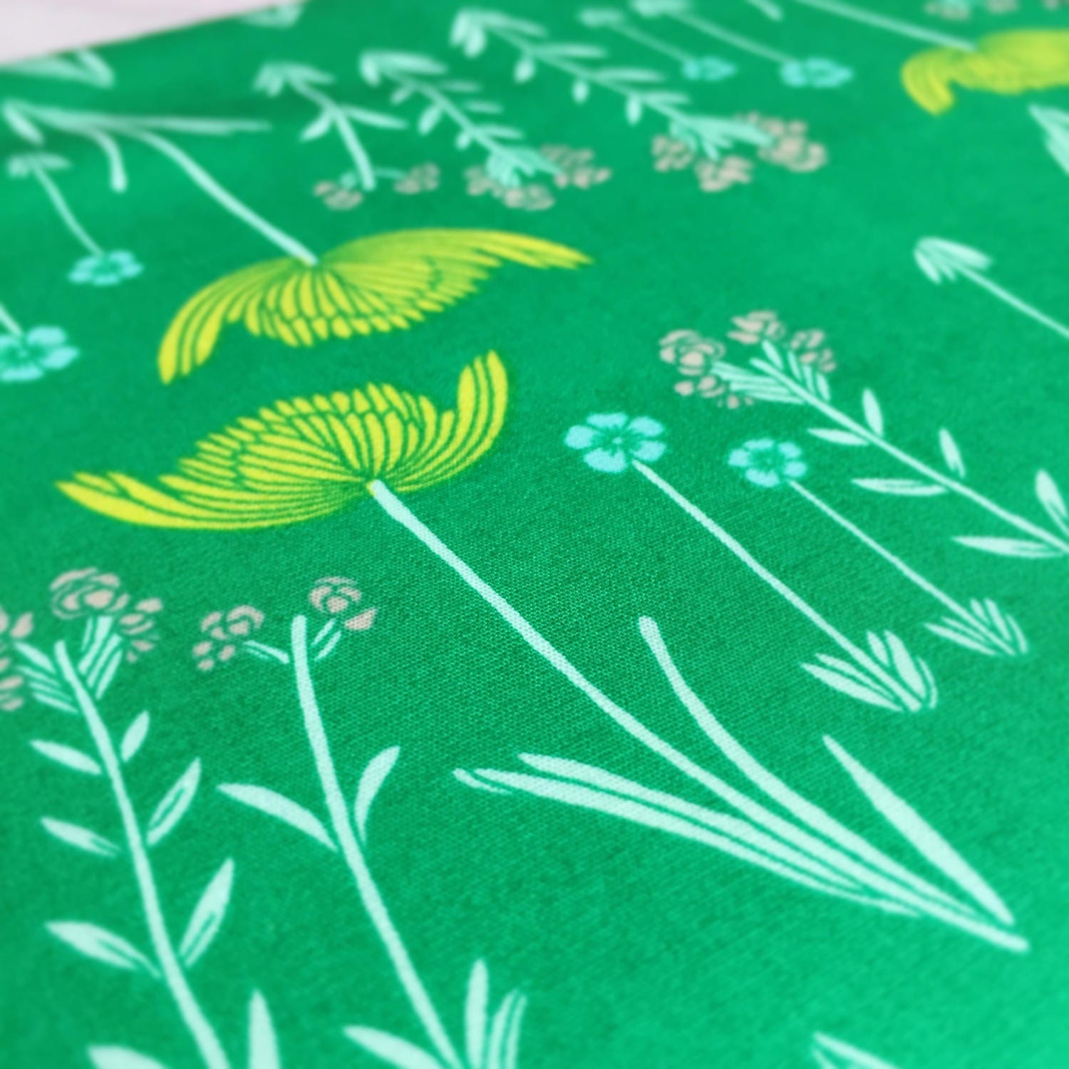 SALE Art Gallery Fabric Leah Duncan Meadow Savanna Glow Mint Green