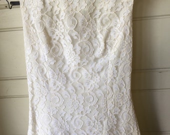 Vintage 1960's Lorrie Deb boatneck lace wedding dress