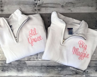 Sorority Big Little Sweatshirt, personalized quarter zip sweatshirt, Sorority big little shirts, Sorority gift , big little gift
